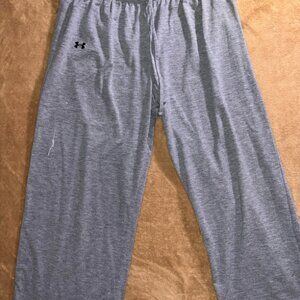 Under Armour Women Small Gray Black Trim Crop Drawstring Elastic Waist Capri (U)